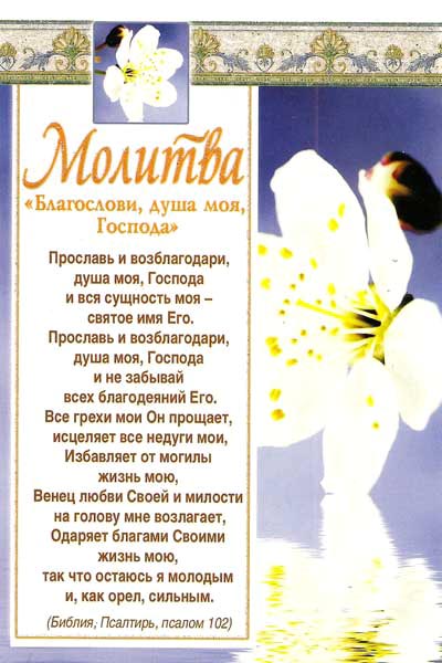 Молитва. "Благослови, душа моя, Господа"