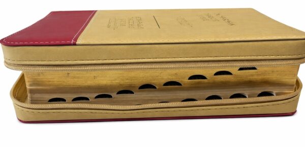 English - Russian Parallel Bible (KJV) Zipper, Tan/Cherry, Compact - Англо-Русская Параллельная Библия Авторизованная версия KJV- Синодальное издание, бежево-вишневая, замок, компактный формат